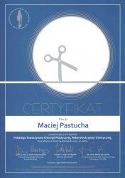 Certyfikat Dr n. med. Maciej Pastucha