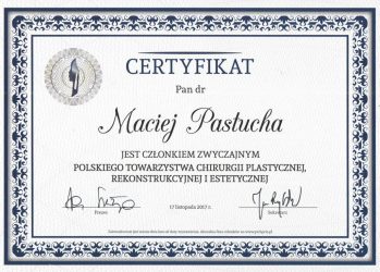 Certyfikat Maciej Pastucha